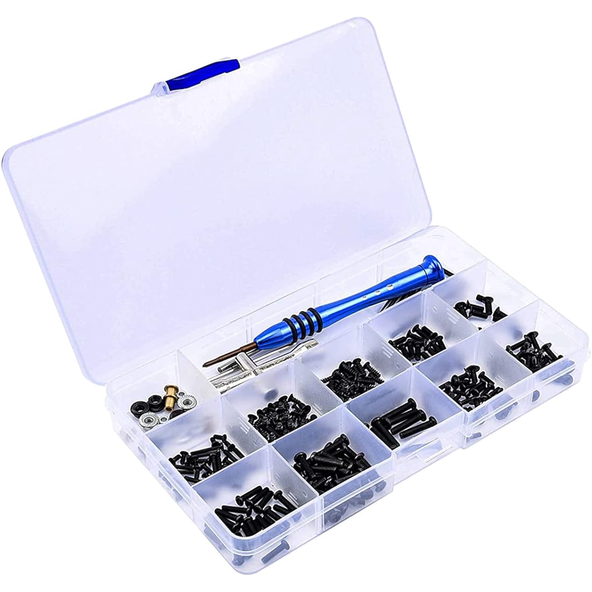 WLtoys 144001 124018 124019 RC Car Upgrade Parts M2 M2.5 M3 Screw Fastening Kit Cross Sleeve Allen Wrench Swing Arm Pin Screw (Black)