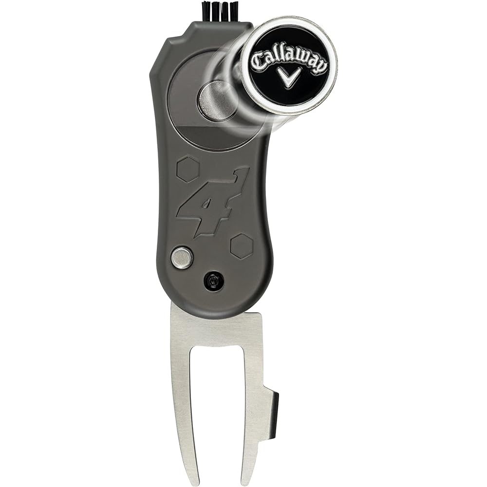 Callaway 4-in-1 Blade Divot Repair Tool Black Switchblade 4 Function Golf Divot Tool