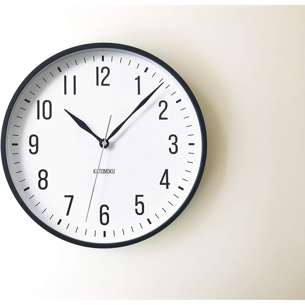 KATOMOKU plywood clock 19 km-111BRC Black Radio Clock Continuous Second Hand φ304mm