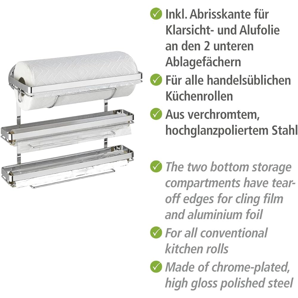 Wenko Magic Lock Kitchen Roll Holder Trio 5880100