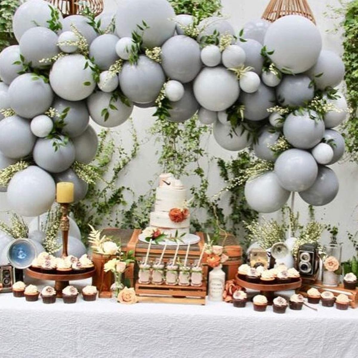 PartyWoo Balloons Grey, 60 pcs 2-tone Grey Balloons, Deep Grey Balloons, Grey Balloons, Pastel Balloons, Birthday Decorations, Birthday Decorations, Grey Wedding Balloons, Wedding, Birthday Decorations for Boys