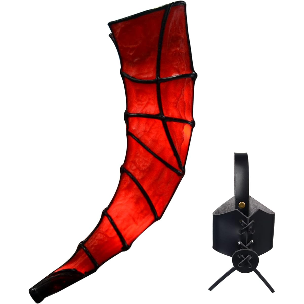 CrosCentury Halloween Decorations DND Horn of Death with LED Light Halloween Decorations Indoor Tabletop Magic Ornaments Viking Horn Cup Film TV Props Collectibles