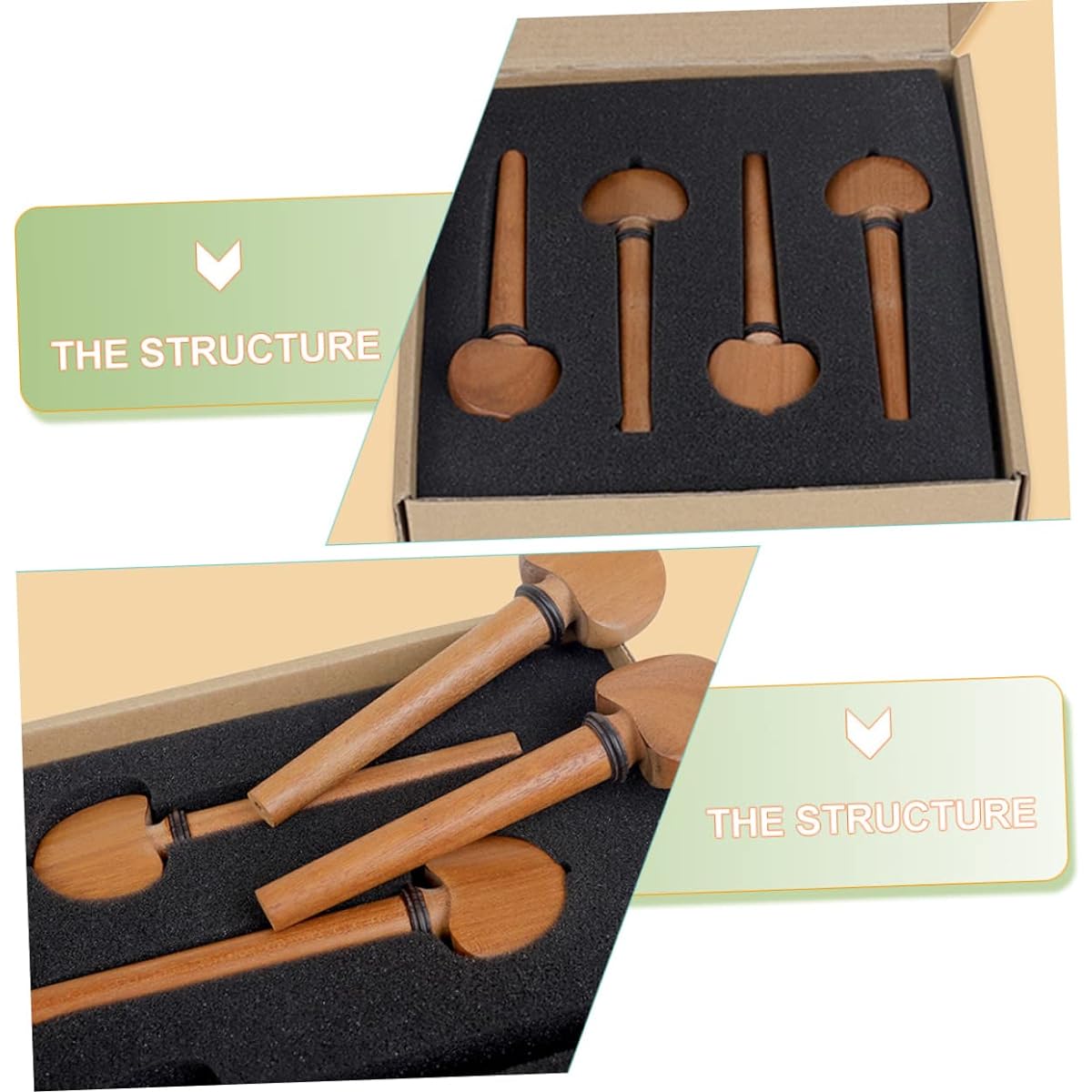 VICASKY 20pcs Cello String Axis Violin Tuning Pegs Cello Tuning Key Cello Tuning Pegs Fitting Pegs Tuner Key Violin Tuning Pegs Professional Tuner