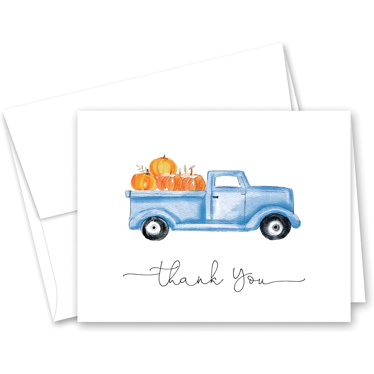 InvitationHouse Pumpkin Truck Thank You Cards of 50 (Blue Truck)