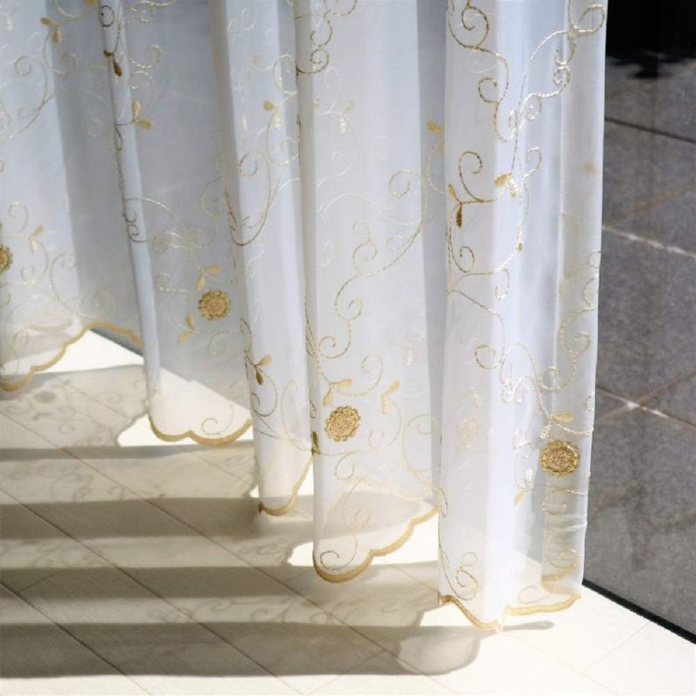 Intelix Lace Curtain White W100cm x H220cm Turkish Lace Curtain 100cm x 220cm 1 piece J-92603 (R1-6)