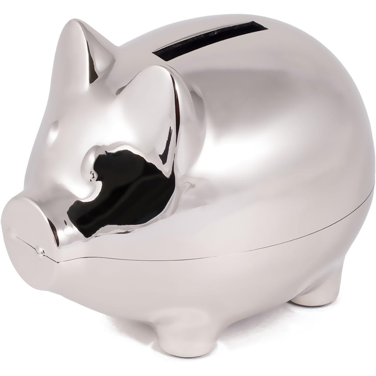 PIG BANK, SMALL, NICKEL PLATED.