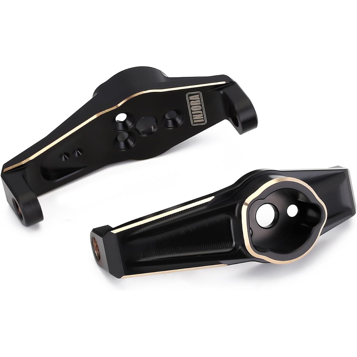 INJORA RC Brass Counterweight 2pcs Front Caster Blocks Portal Drive C Hub Carrier for 1/10 RC Crawler Car TRX4 TRX6 Upgrade Parts(Black)
