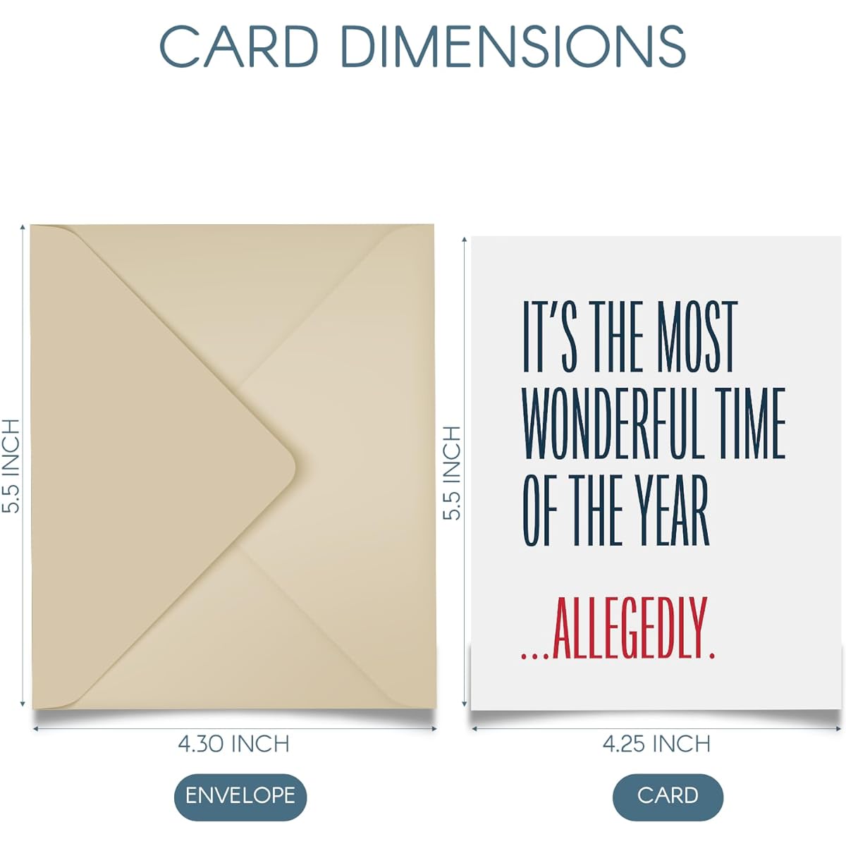 Modern Wit Funny Christmas Card Single 4.25 x 5.5 inch Holiday Card with Envelope Blank Inside