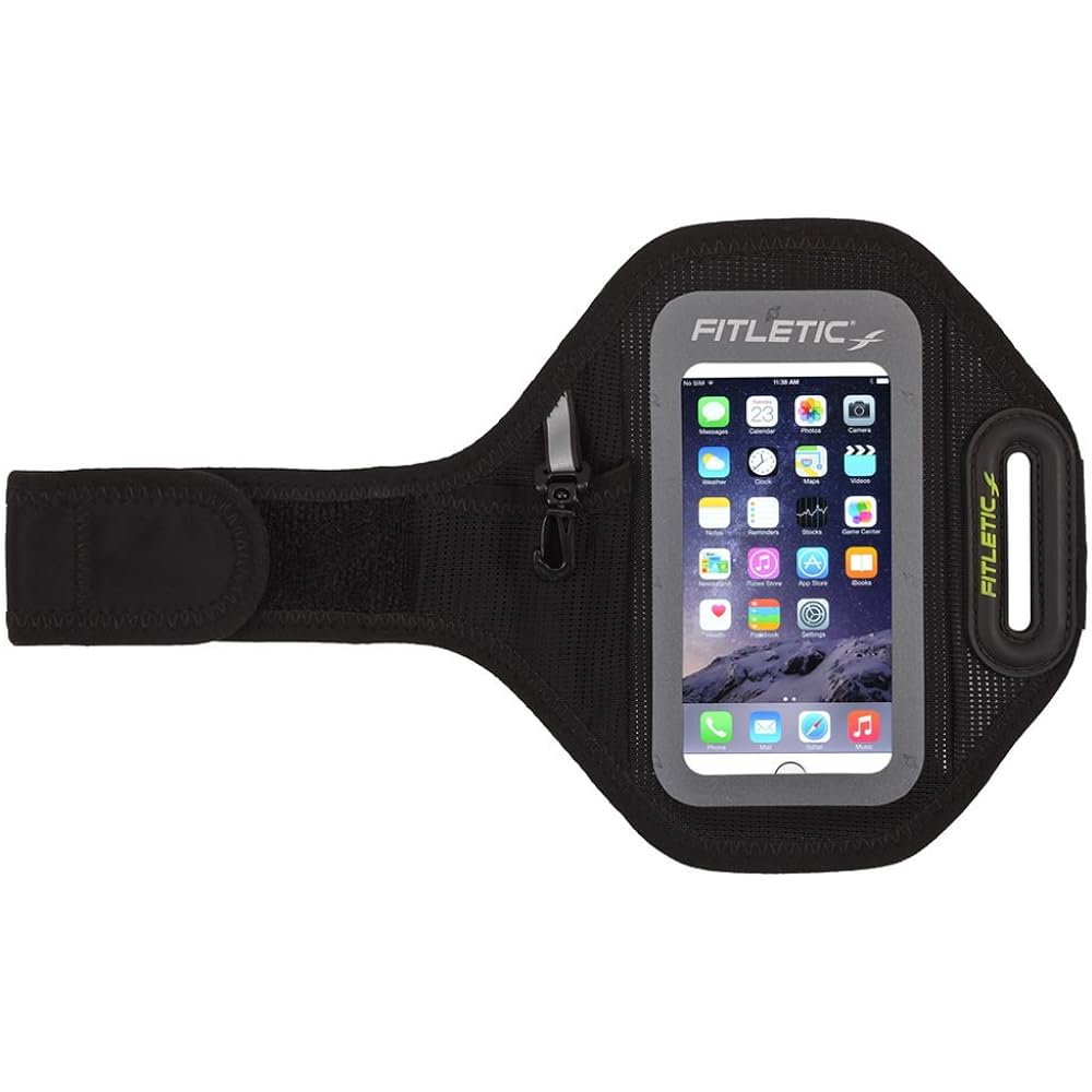 FITLETIC Running Smartphone Armband The back side that touches the body is waterproof neoprene material Compatible with iPhone7 Plus SURGE SUR-03 BLK S/M