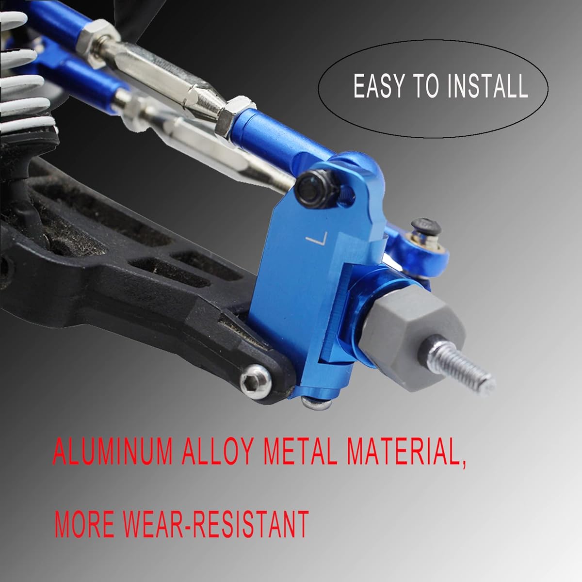 BingHFobbyHuo RC Alloy Caster Block & Steering Block for Traxxas 1/10 2WD Slash Stamped/Rustler/Nitro Slash Parts 3632 3736 (Navy Blue)