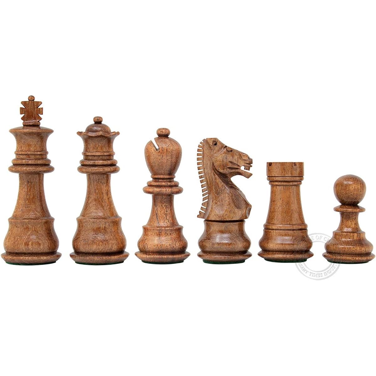 Home Chess - Ringy Rosewood (Acacia Rhodoxylon) / Boxwood Galaxy Staunton Chess Set Wooden Pieces - King Height: 3" (76mm) - Triple Weighted with Leatherette Chess Storage Box