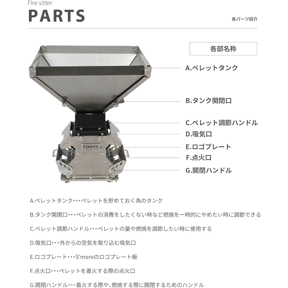S'more Parts Fire sitter parts Fire sitter pellet parts for Magic Stove