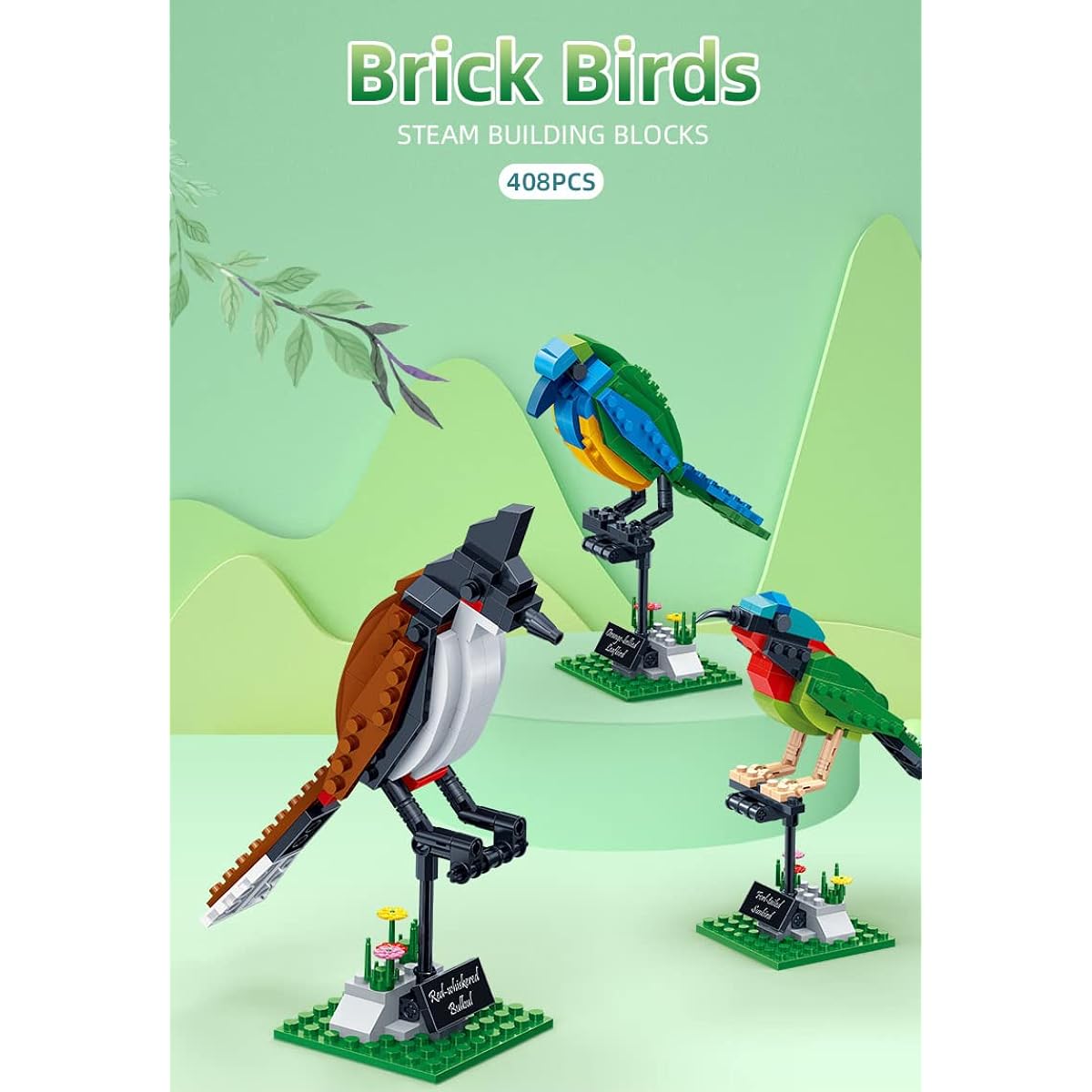 Apostrophe Games Bird Model Building Block Kit - 408 Pieces - Models for Kids and Adults