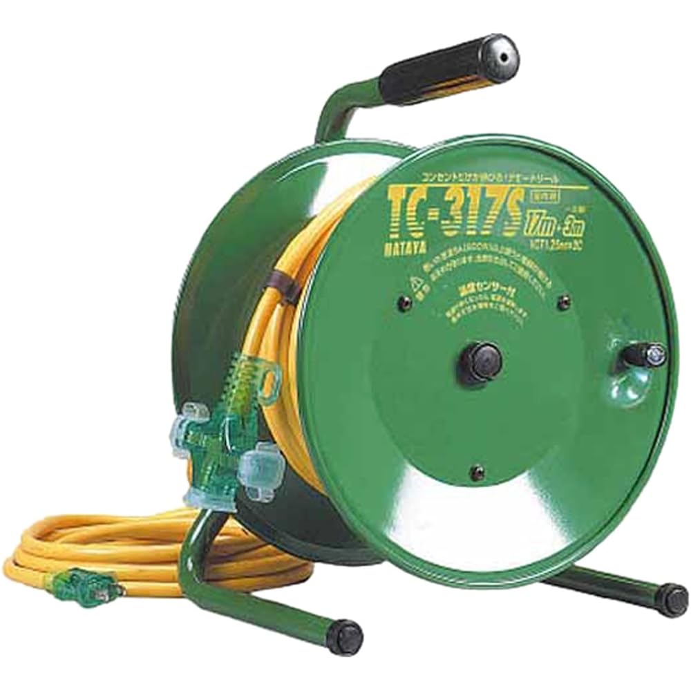 HATAYA Cindy Temoto Reel Cord Reel Indoor 100V 17m Thickness 1.25㎟ Standard Type 3 Outlets Home Use Factory Use Construction Site TC-317