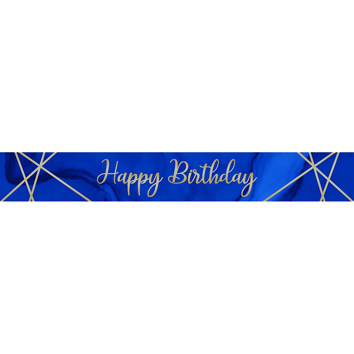 Creative Party Happy Birthday Foil Banner 2.74m Long Navy/Gold Geode