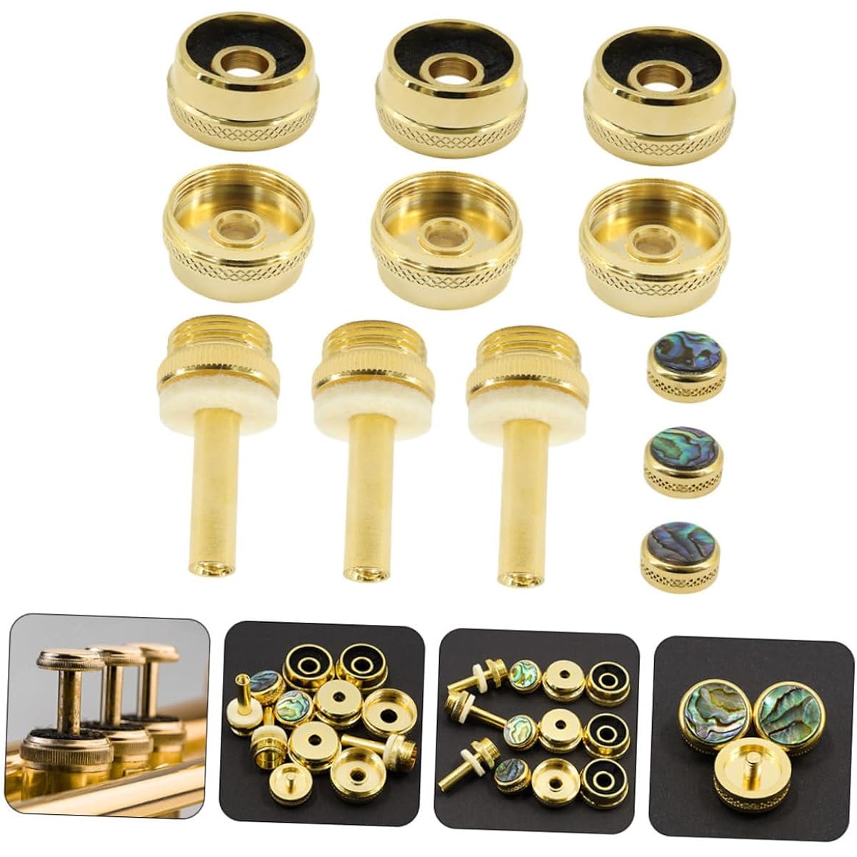 Vaguelly 4pcs Trumpet Set Horn Tool Trumpet Piston Button Buckle Trumpet Part Trumpet Washer C315 Electric Guitar Bottom Cover Metal