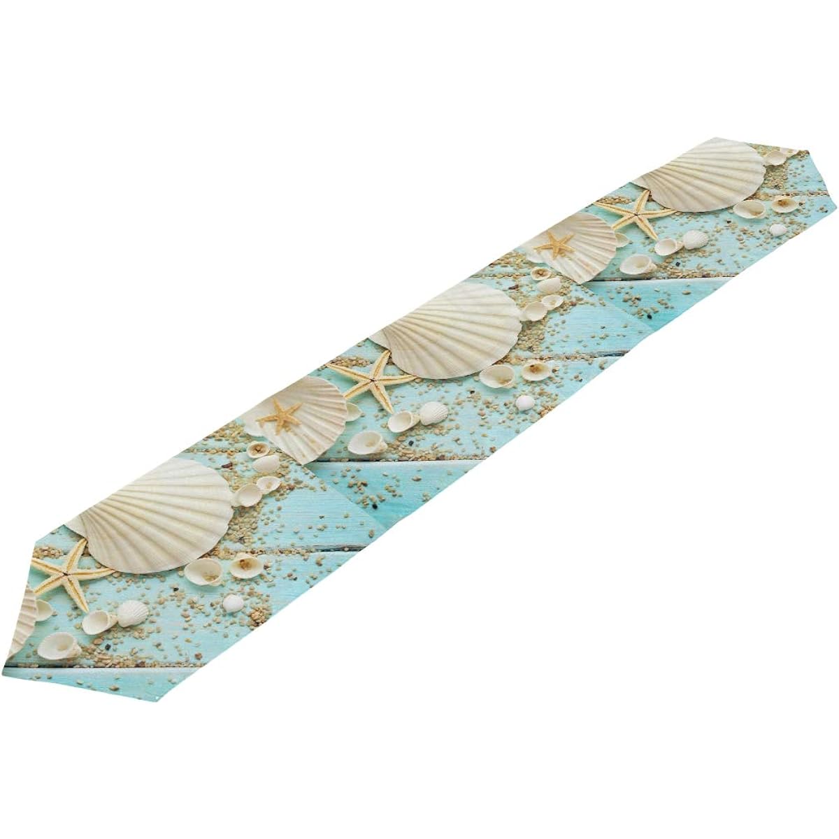 AUUXVA 13" x 70" Long Table Runner Summer Beach Seashell Decorative Polyester Table Runner Tablecloth for Home Coffee Kitchen Dining Table Party Banquet Holiday Decorations
