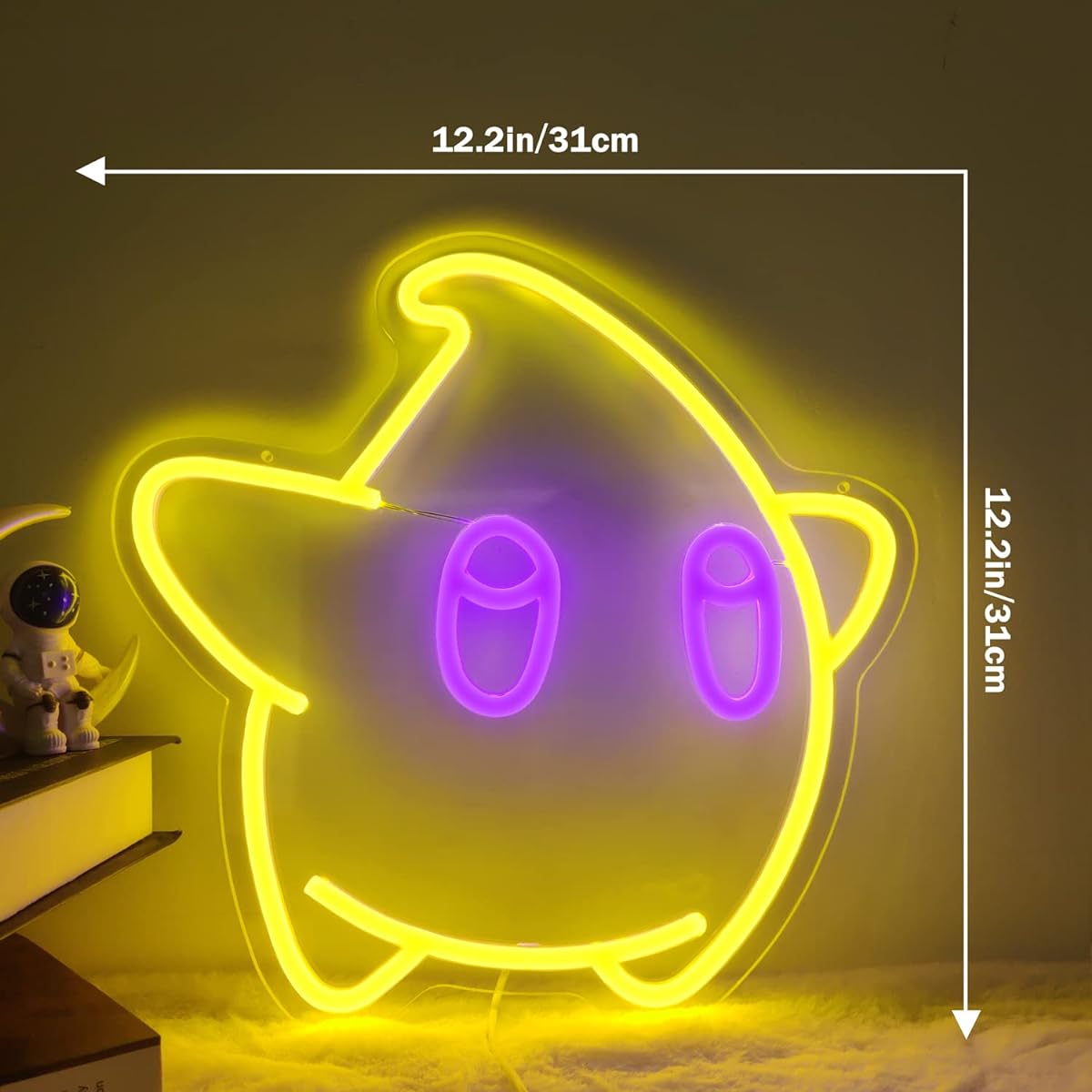 Luma Star Neon Sign from Game Neon Sign Dimmable LED Neon Light for Kids Game Room Man Cave Superstar Gaming Wall Decor Birthday Christmas Gift