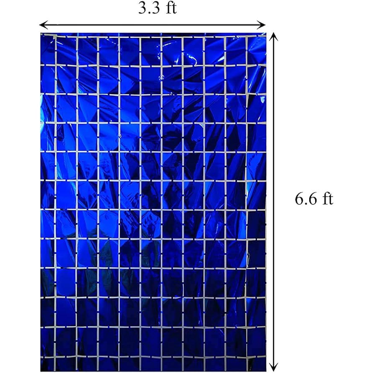 Blue Party Backdrop Foil Fringe Curtain Metallic Tinsel Streamer Photo Booth Props for Birthday Wedding Graduation Bridal Shower Baby Shower Bachelorette Party Decoration 3.3 x 6.5ft Set of 2