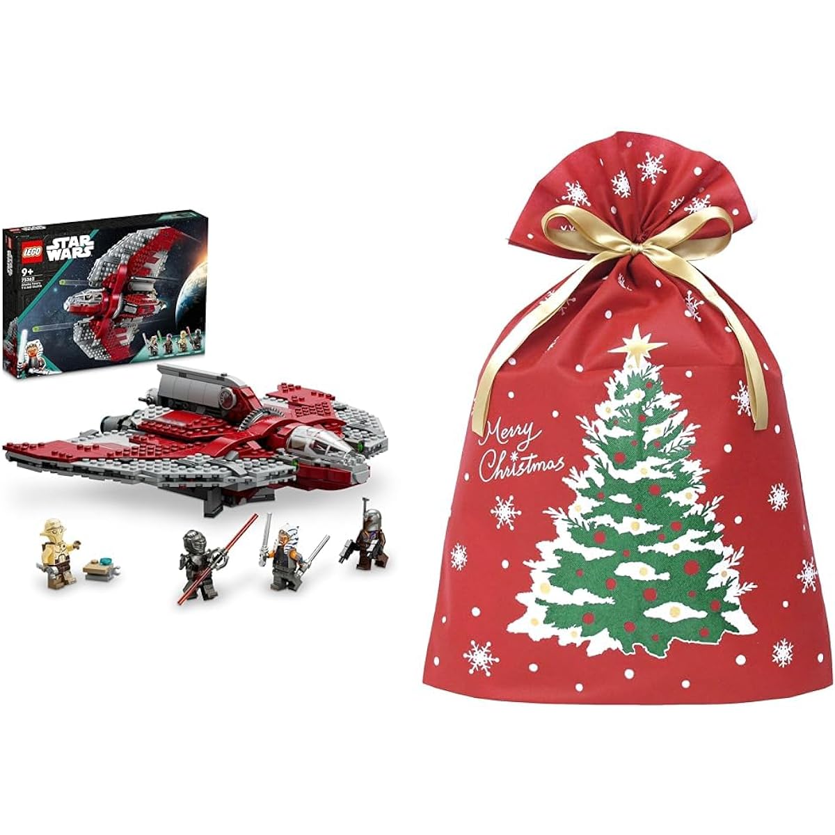 Ahsoka Tano's Jedi T-6 Shuttle + Indigo Christmas Gift Wrapping Bag 3L Christmas Tree Red XG283