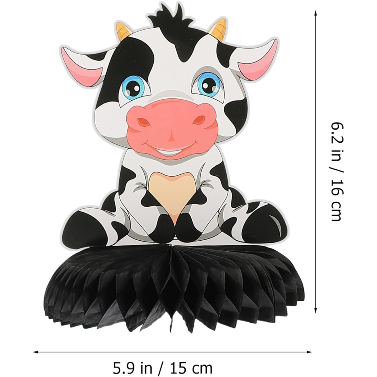 Sewroro 6 Pcs Cow Pinatas, Cow Beehive Centerpieces Cow Theme Party Honeycomb Table Toppers 3D Ornaments Farm Birthday Party Supplies Favors Photo Booth Props Cow Story
