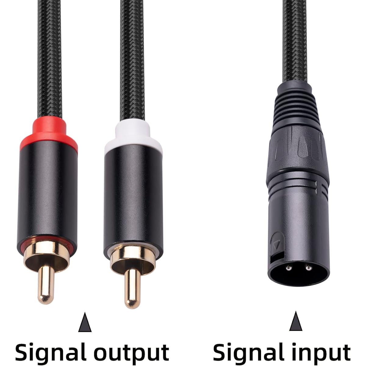 Dual RCA to XLR Male Y Splitter Patch Cable Unbalanced 2 RCA/Phono Plug to 1 XLR Splitter Duplicator Lead Y Cable Adapter - 3ft/1m