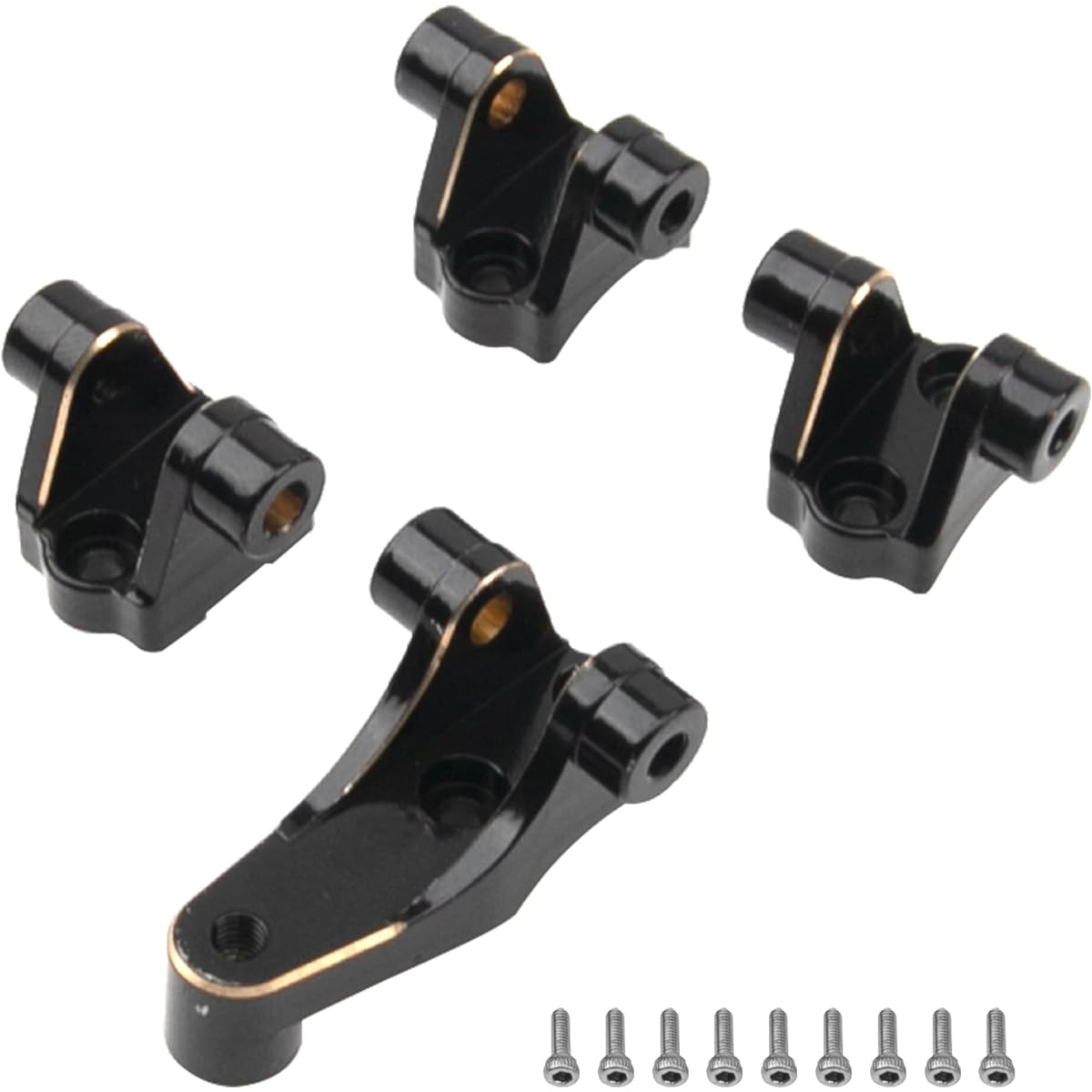 ShareGoo Brass Front Rear Axle Lower Shock Mount Suspension Link Stand Compatible with Traxxas TRX-4 1/10 RC Crawler Vehicle (Black) 1 Set