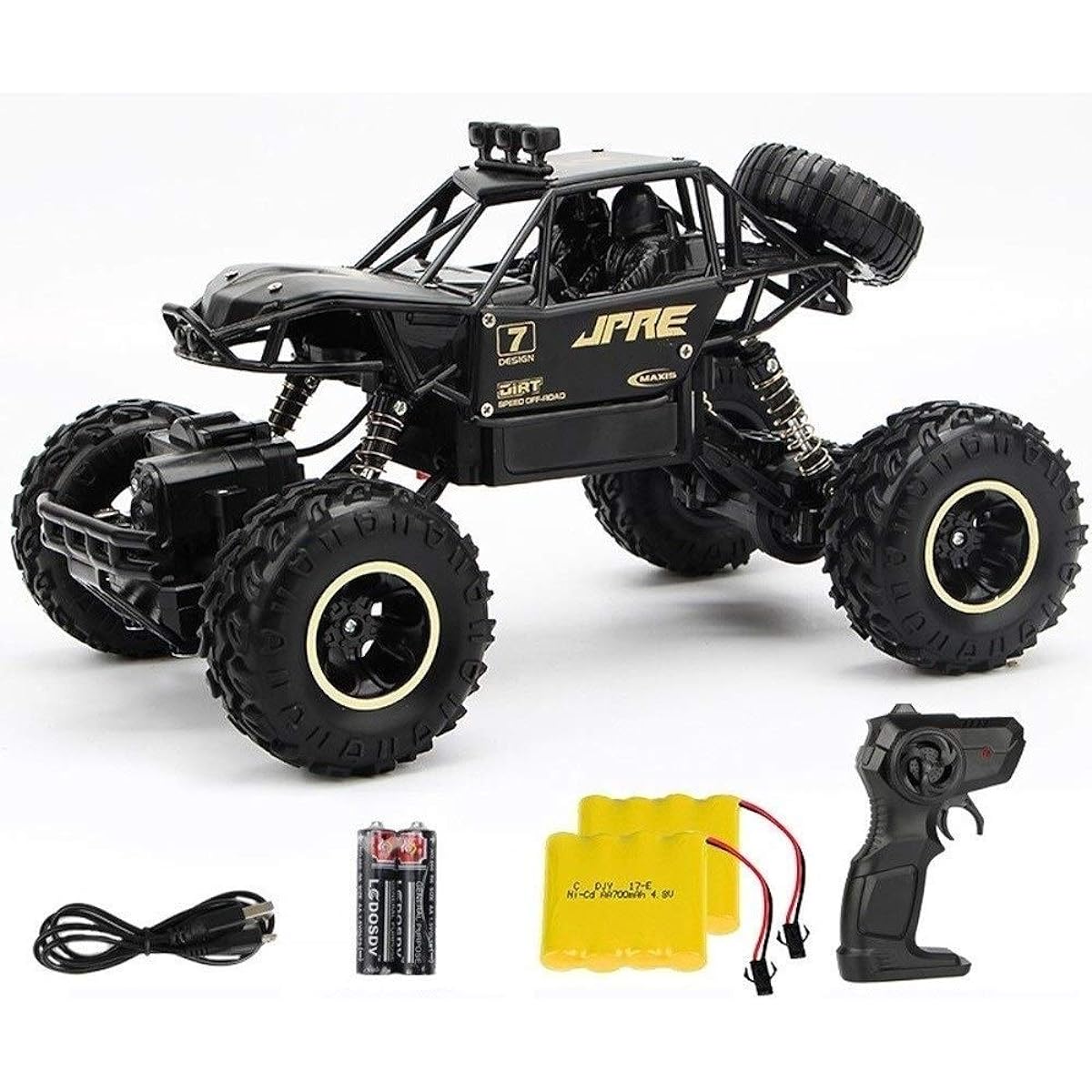 AIOJY Monster Truck RC Buggy Crawler Chariot Large Trailer 2.4GHz Radio Controlled Racing Buggy RC Car 1:14 Racing Truck Off-Road Electric High Speed Remote Control Car Kids Gift (Color: Black)