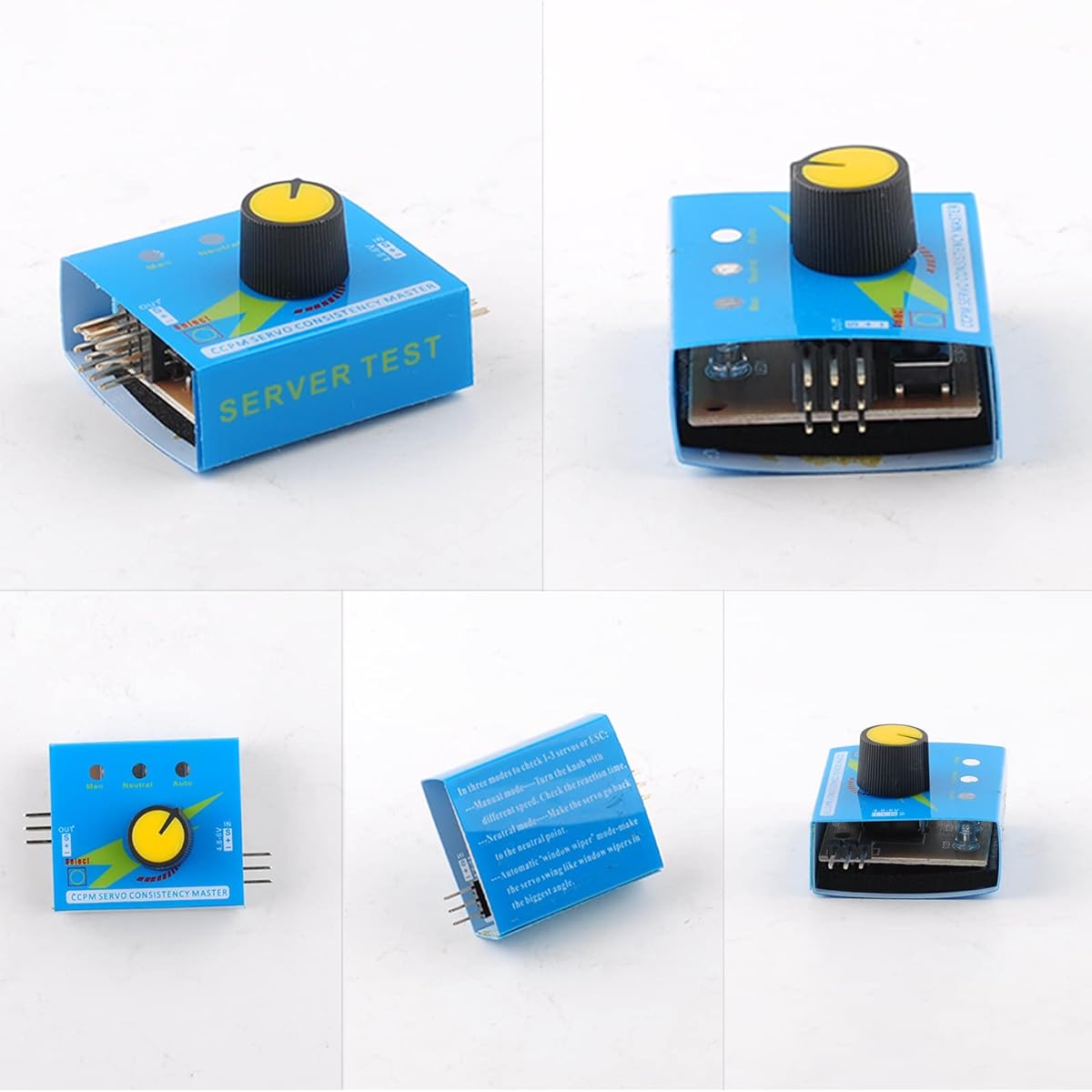 Wishiot 4 Cell AA Battery Holder Case JR Connector 2P Black Red Wire + 3CH Digital Servo Tester ESC Speed Controller Checker CCPM Servo Consistency Master for Helicopter Car Boat Robot Servo