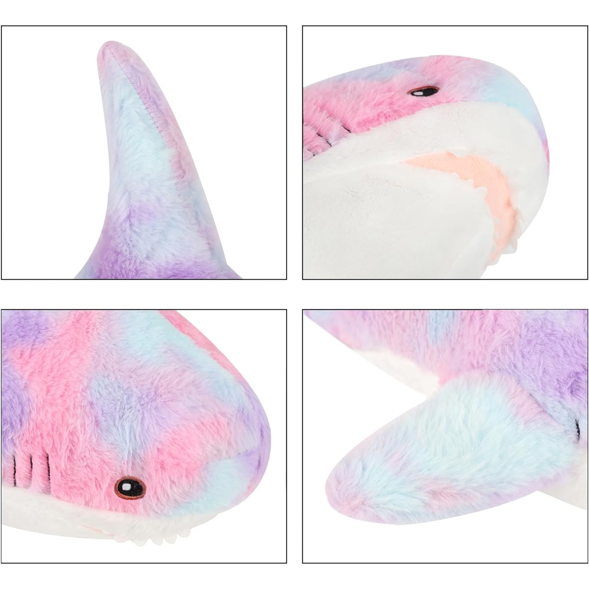 MUPI Shark Plush Toy, 11" Shark Stuffed Animal, Shark Plush Toy, Shark Ocean Plush Toy, Large Stuffed Animal, Shark Doll, Sea Animal (Rainbow)