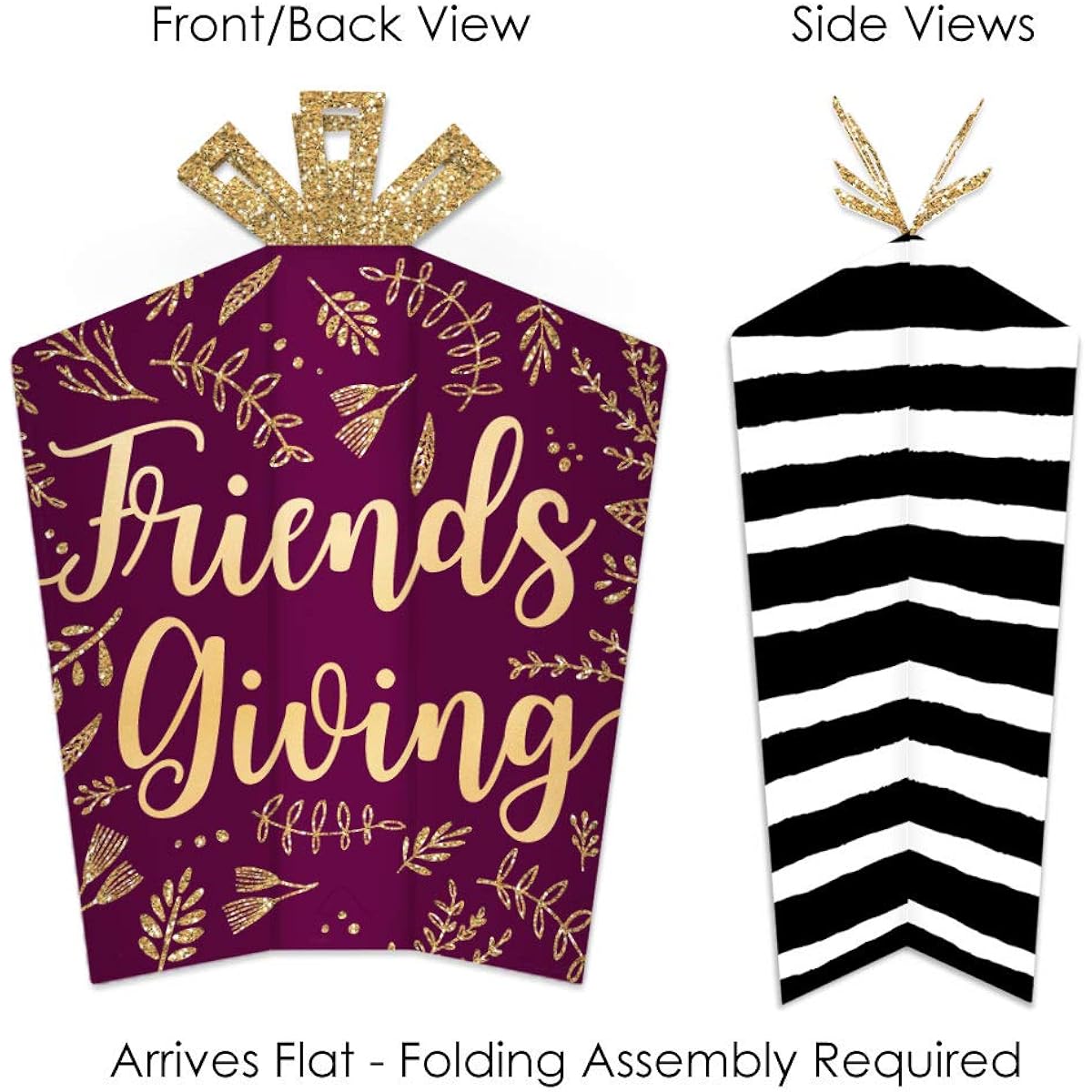 Big Dot of Happiness Elegant Friend Appreciation Favors - Table Decorations - Friendship Thanksgiving Party Fold & Flare Centerpieces - 10 Pieces