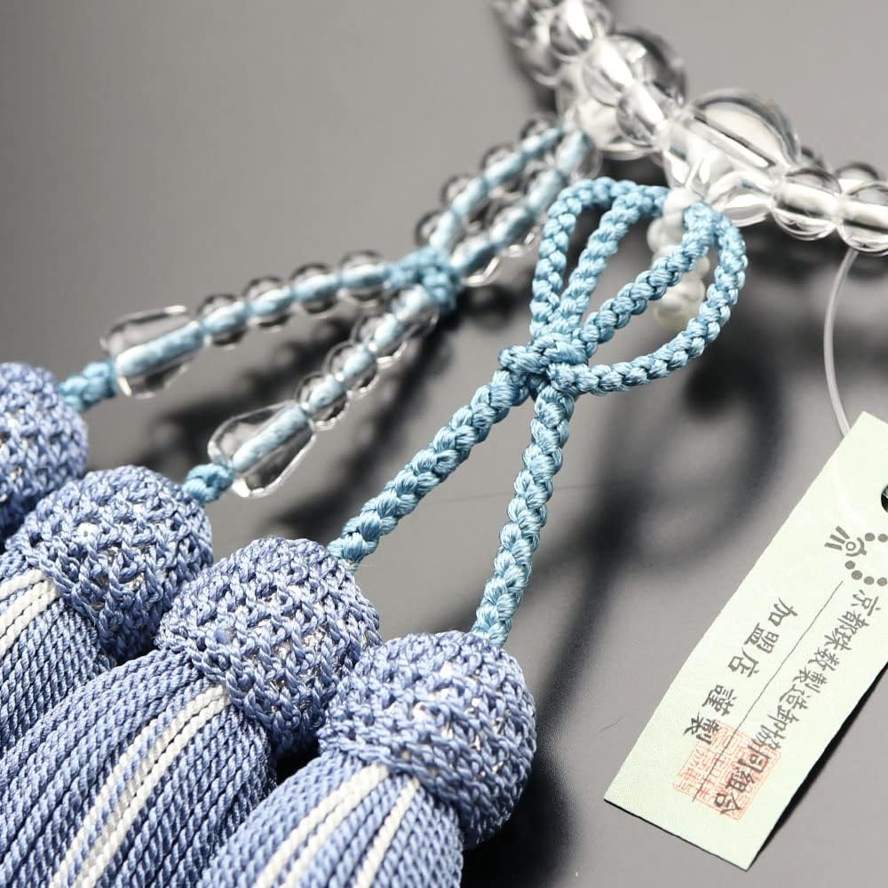 Jodo Shinshu Prayer Beads for Women, 8 Dimensions, Genuine Crystal, Pure Silk 2 Color Bunches (Light Onion Color) [Regular Prayer Beads, Kyoto Prayer Beads, Kyoto, 108 Beads, 8 Inch, Two Strands, Disciples, Shinshu, Funerals, My Prayer Beads 102780004
