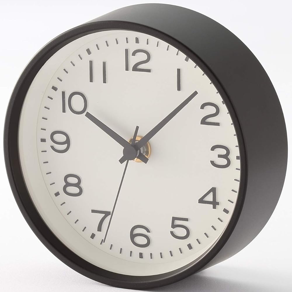 MUJI Analog Clock, Small (with stand), Wall Clock, Black 15915224