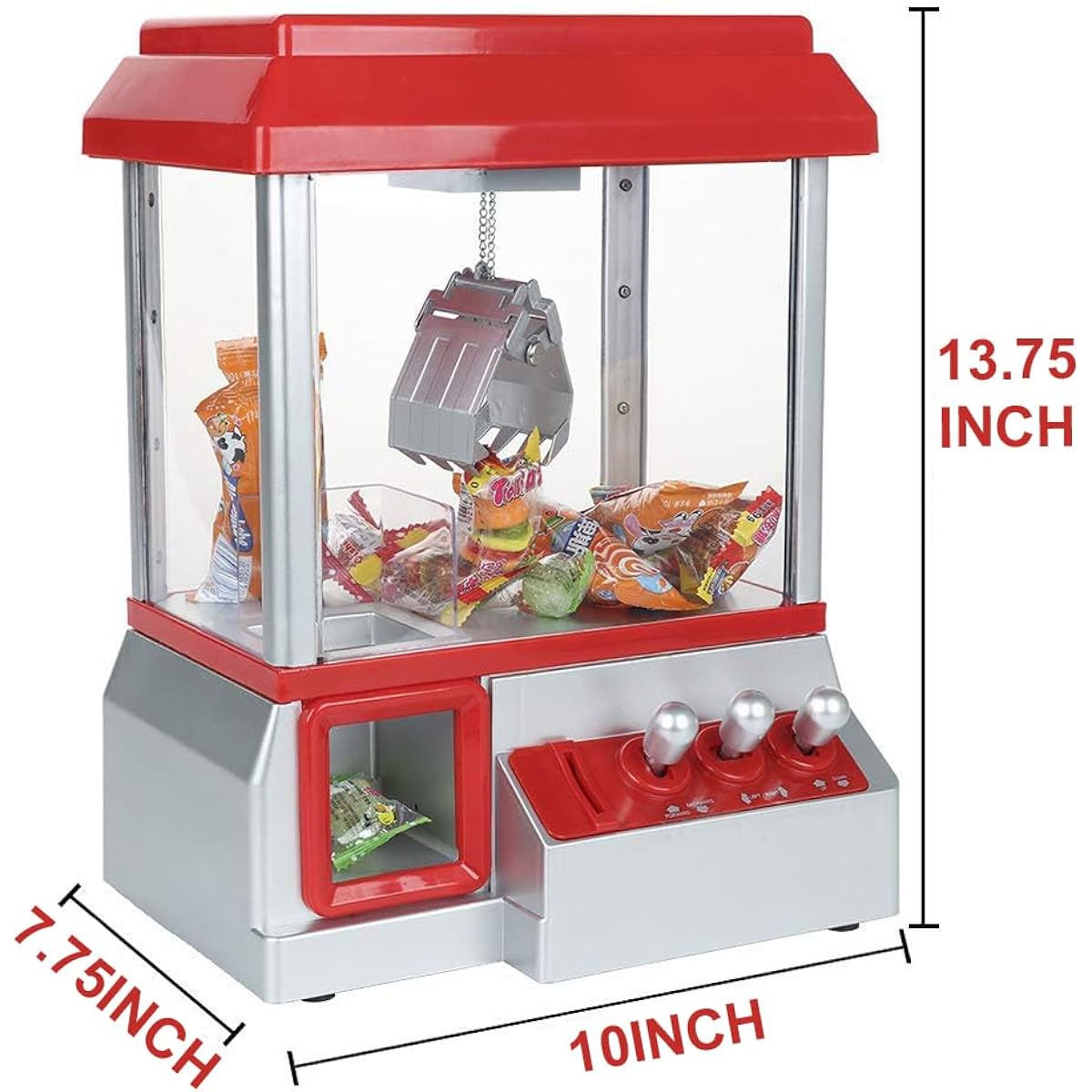 PowerTRC Mini Arcade Claw Machine Toy | Carnival Game Claw Electronic Claw Machine with Lights Sounds and Volume Control | Exciting Toy Grabber Mini Game for Kids and Adults