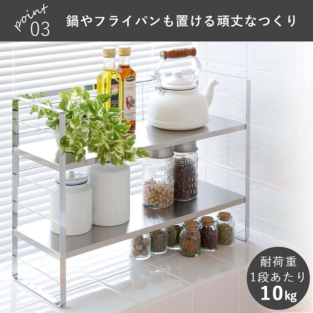 Shimomura Planning Bay Window Shelf Stainless Steel Shelf Silver Width 58cm Made in Japan 38019