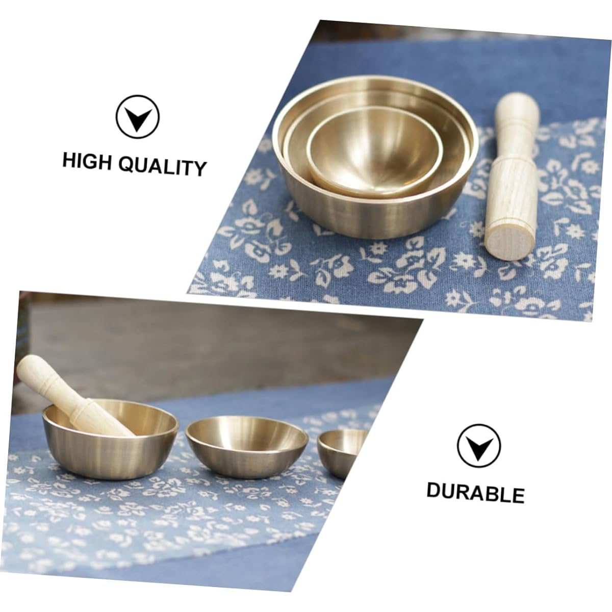 VICASKY Set of 2 Buddhist Music Bowls Tibetan Bowl Meditation Bowl Tuning Singing Bowl Mallet Fortune Cookie Chakra Singing Bowl Antique Singing