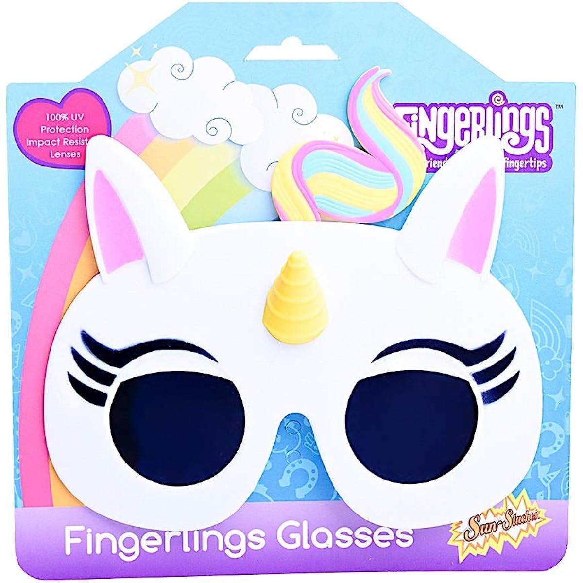 Sun-Staches SG3392 Officially Licensed Finger Ring Unicorn White Pink Black Yellow Pink Pink Pink One Size Fits Most