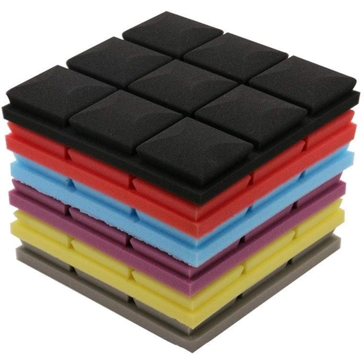 10PCS Office Acoustic Panels, Hotel Decoration Sound Absorbing Cotton High Density Sound Absorption Soundproofing Foam 10PCS (Red) (Black)