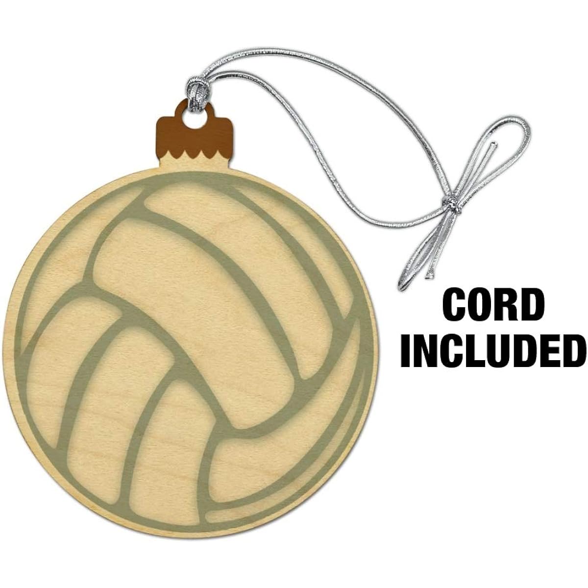 volleyball ball wood christmas tree holiday ornament