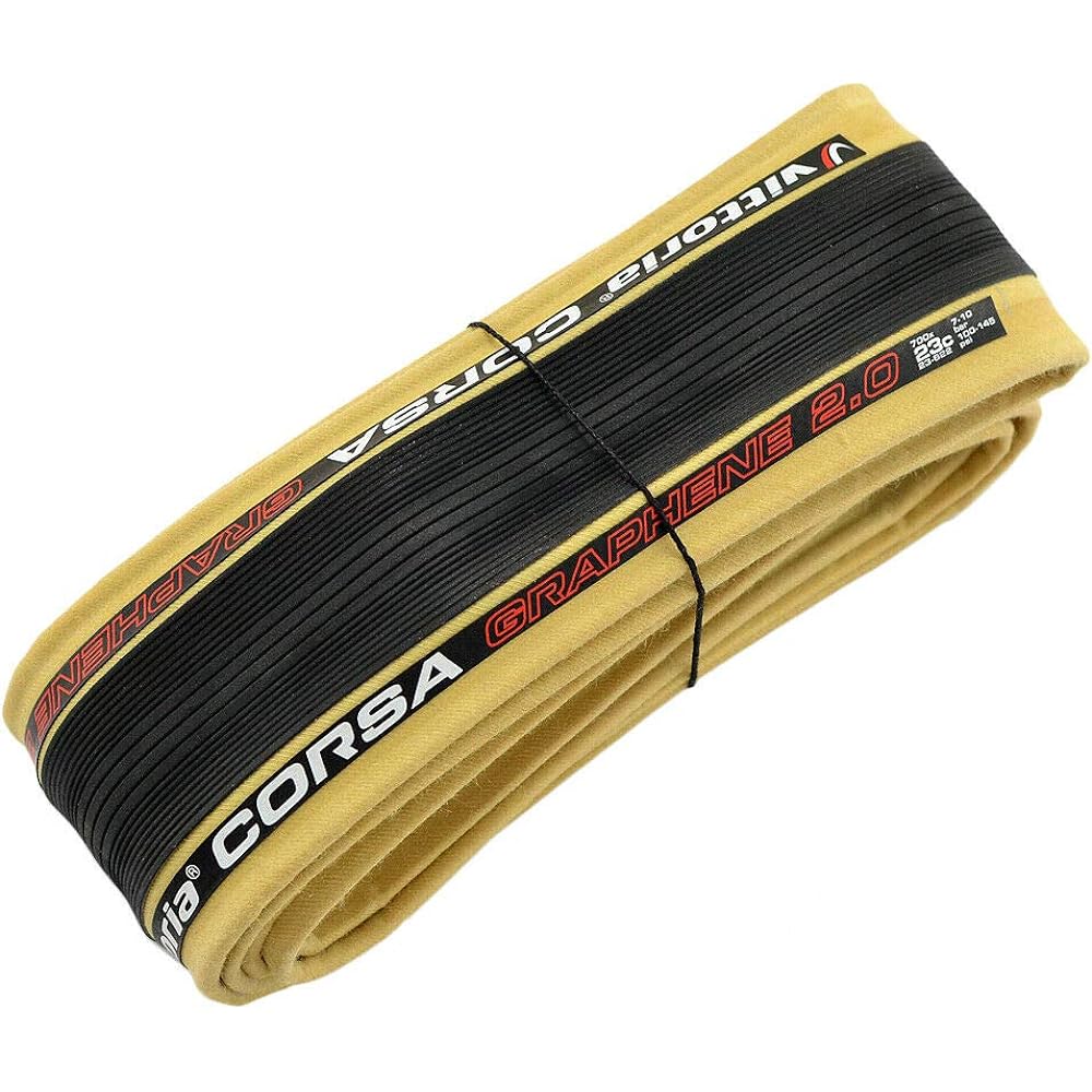 Vittoria CORSA G2.0 GRAPHENE Clincher Tire 700x23C, Skinwall and Black, VT1969