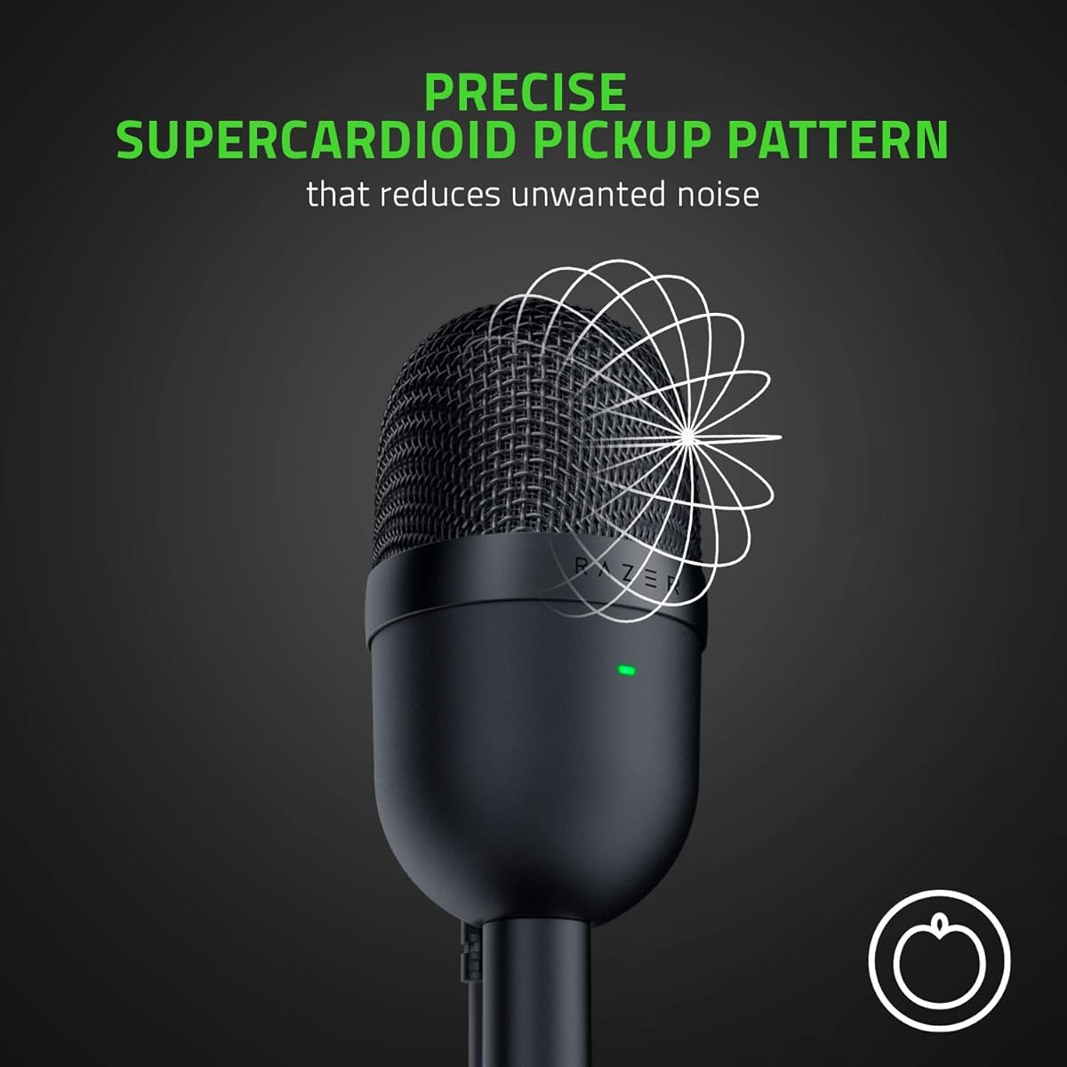 Razer Seiren Mini - USB Condenser Microphone for Streaming (Compact with Supercardioid Polar Pattern, Tilt Stand, Built-in Shock Absorption) Quartz
