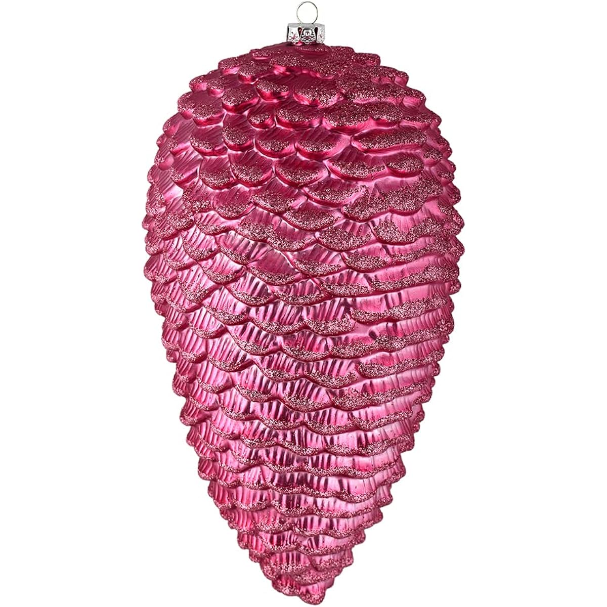 Vickerman 7" Mauve Matte Glitter Pine Cone Christmas Ornaments in a Pack of 4