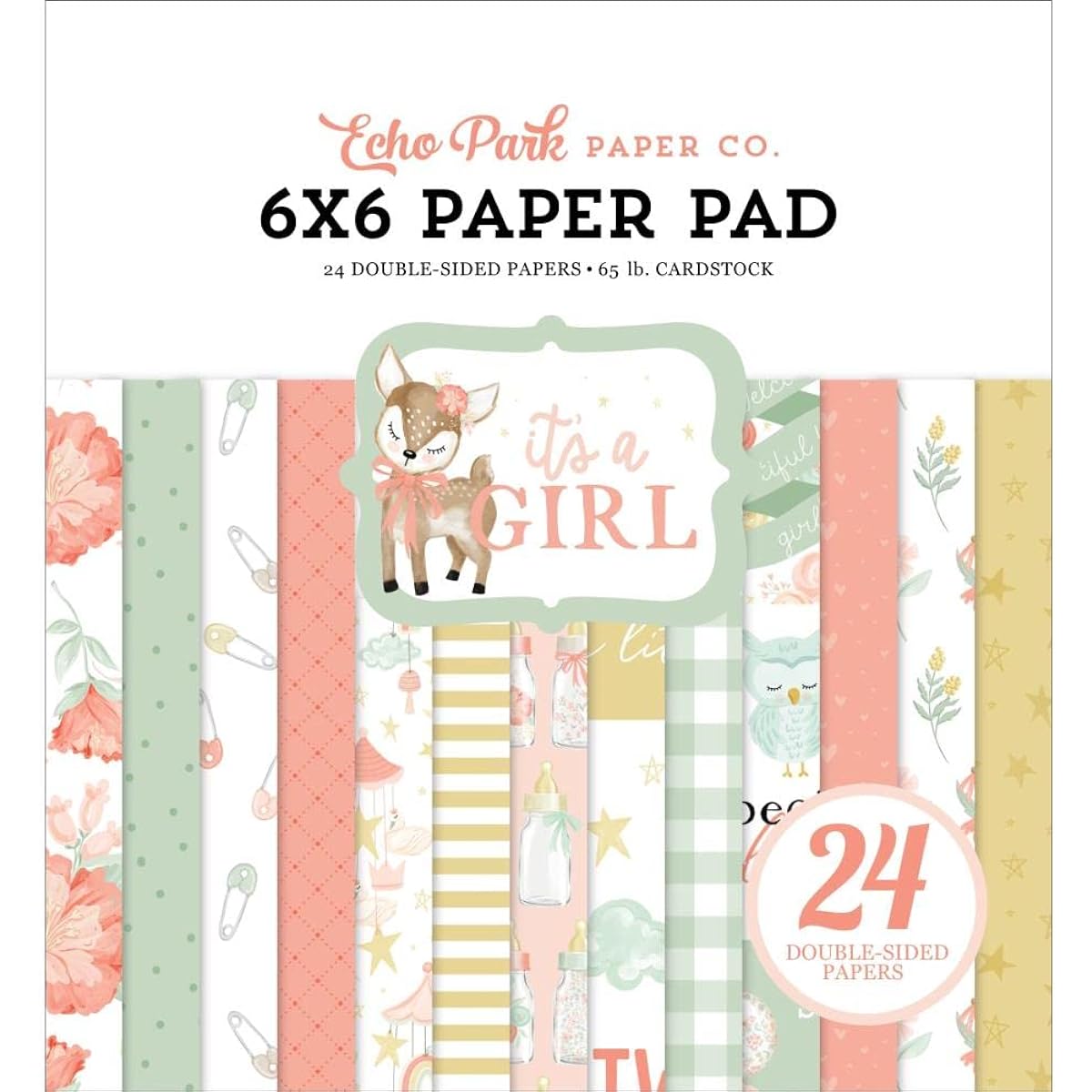 Echo Park Double-Sided Paper Pad 6"X6" 24/Pkg-It's A Girl -AG277023