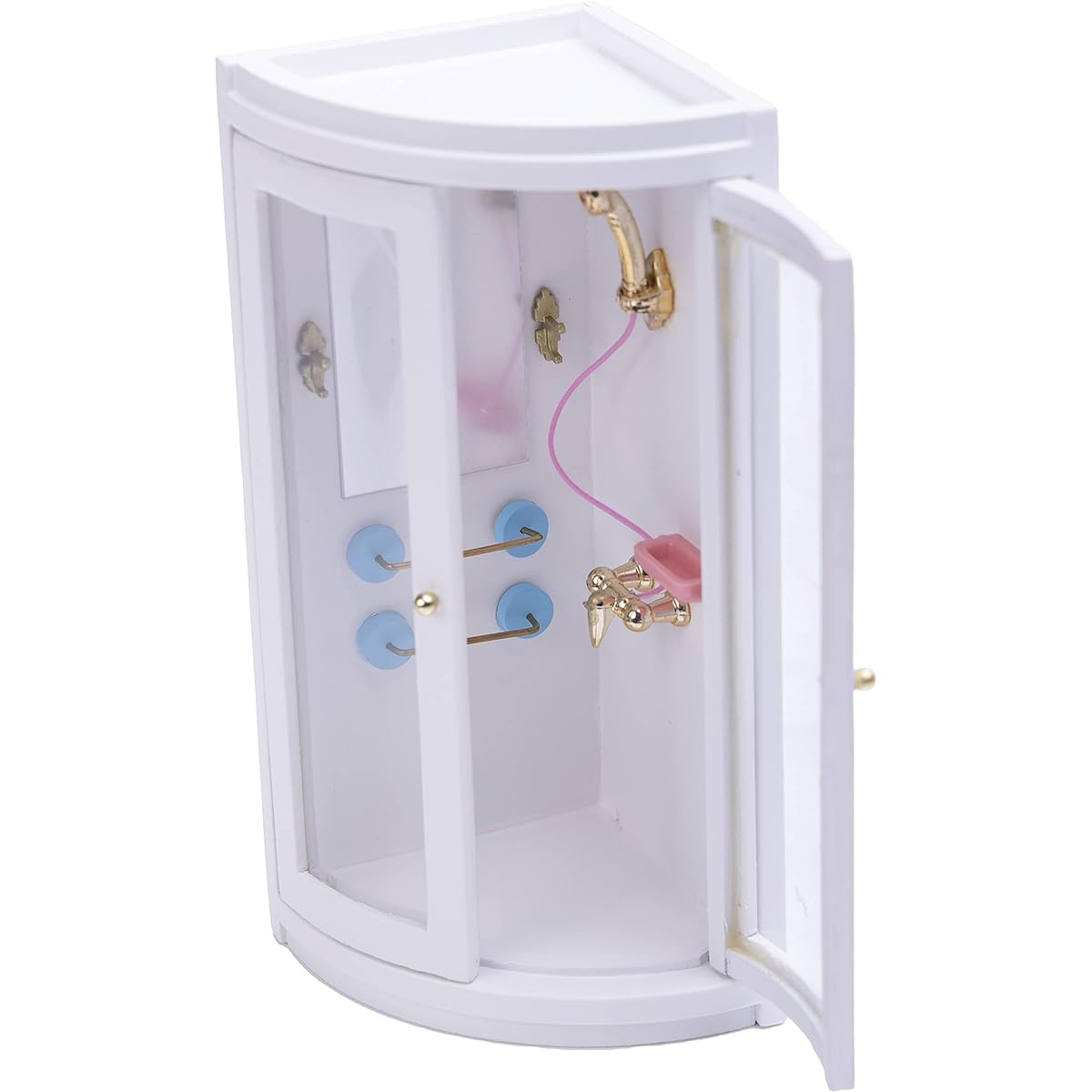 Tukaneeko 1:12 Dollhouse Shower Room Miniature Furniture Toy Mini Bathroom Decoration for Dollhouse