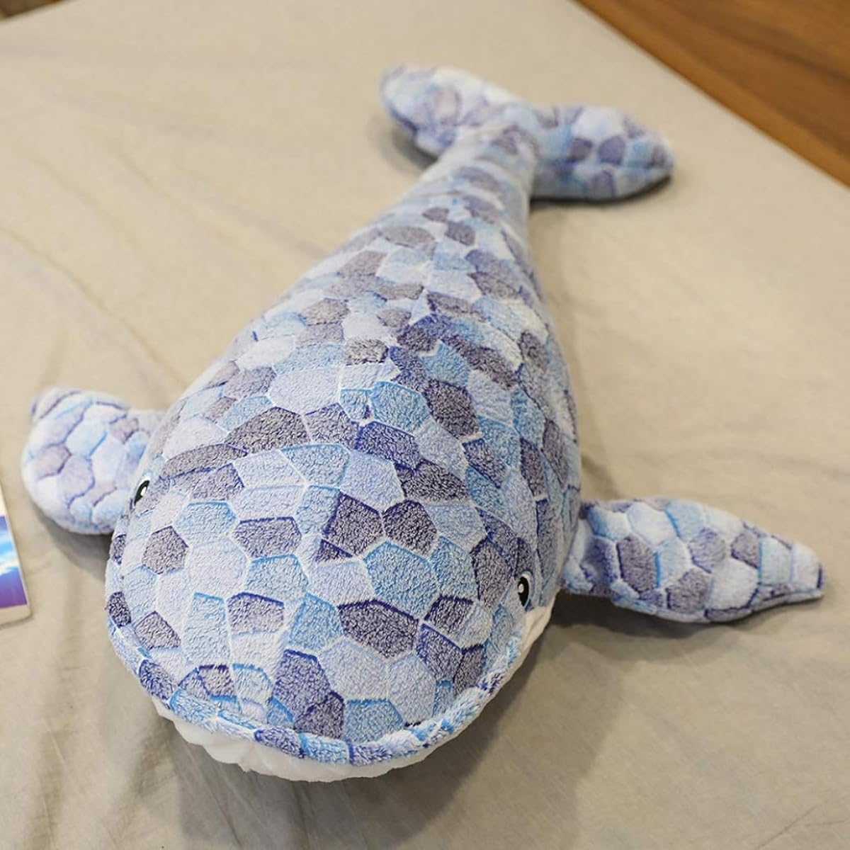 Whale Body Pillow Fluffy Giant Blue Whale Whale Plush Doll Sleeping Pillow Cute 150cm Soft Dolphin Marine Animal Extra Large Corduroy Fluffy Comfortable to Cuddle Children Relaxing Gift Interior Blue