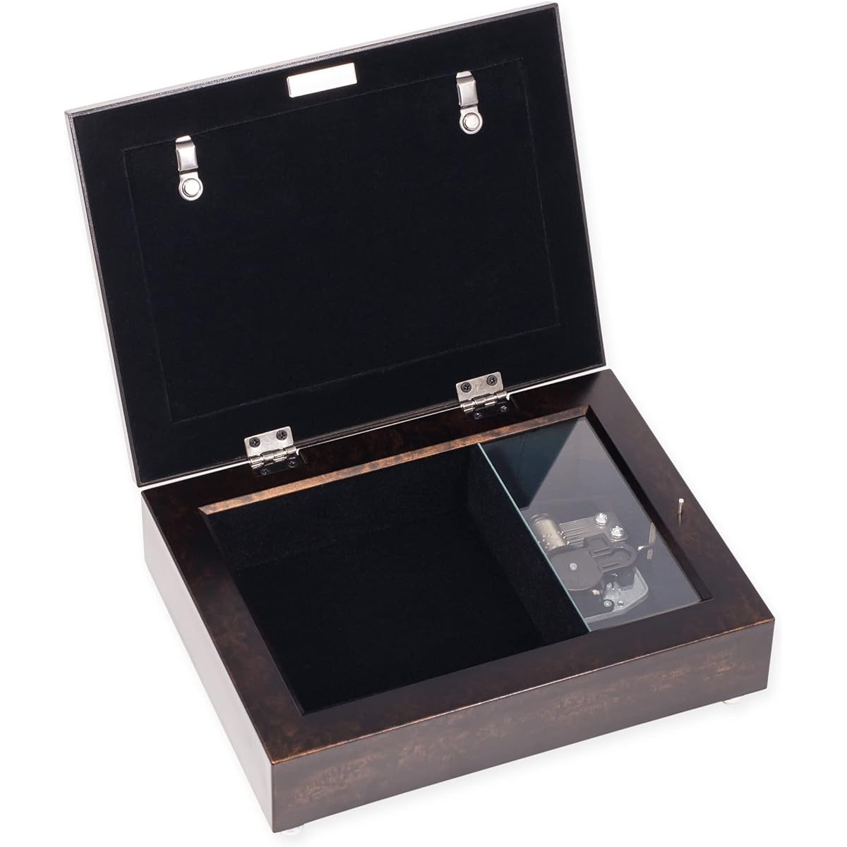 The Perfect Sister Dark Wood Finish Jewellery Music Box Plays Tune Amazing Grace