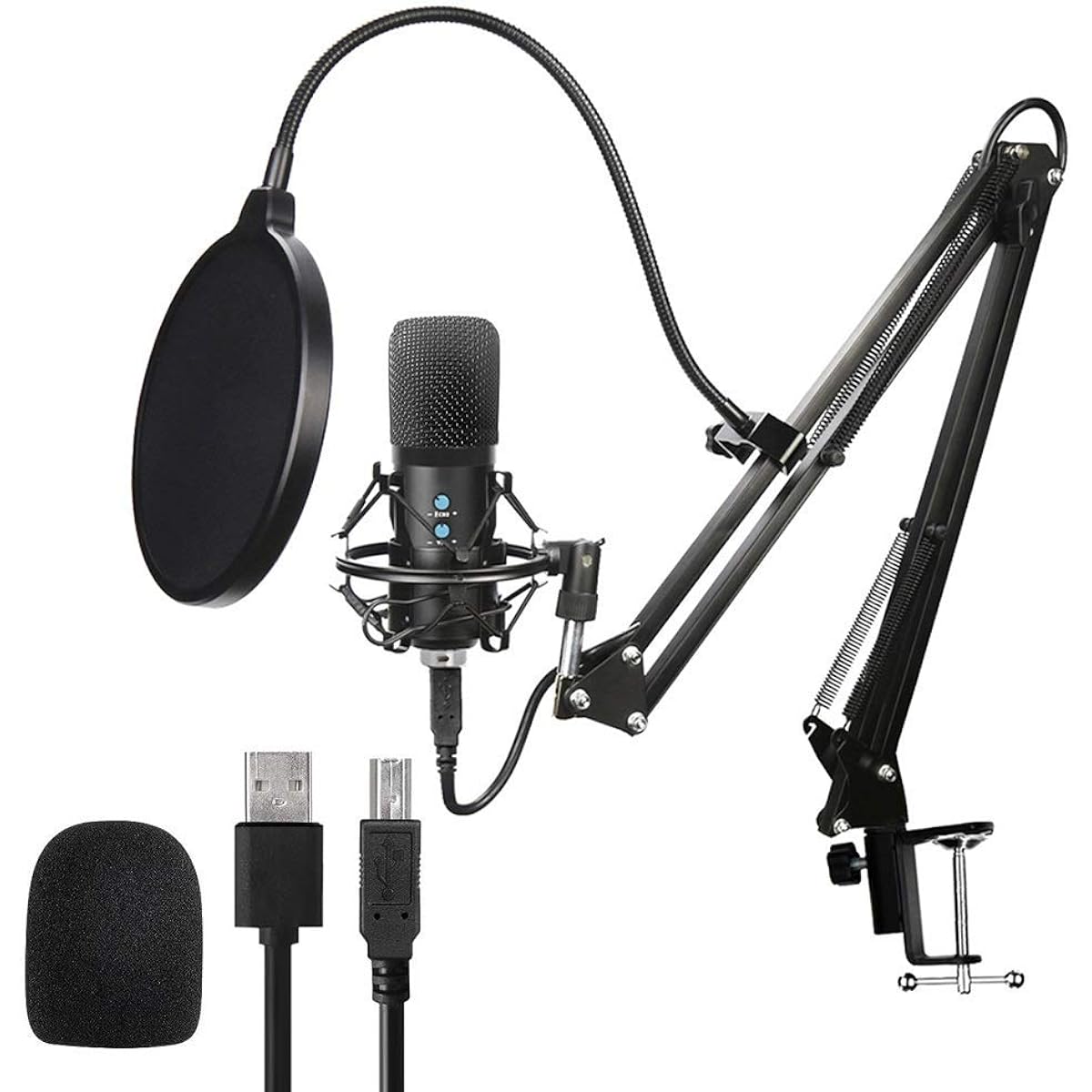 Professional Suspension Microphone Kit for Live Stream Broadcast Recording Condenser Microphone Set Vocal Microphone