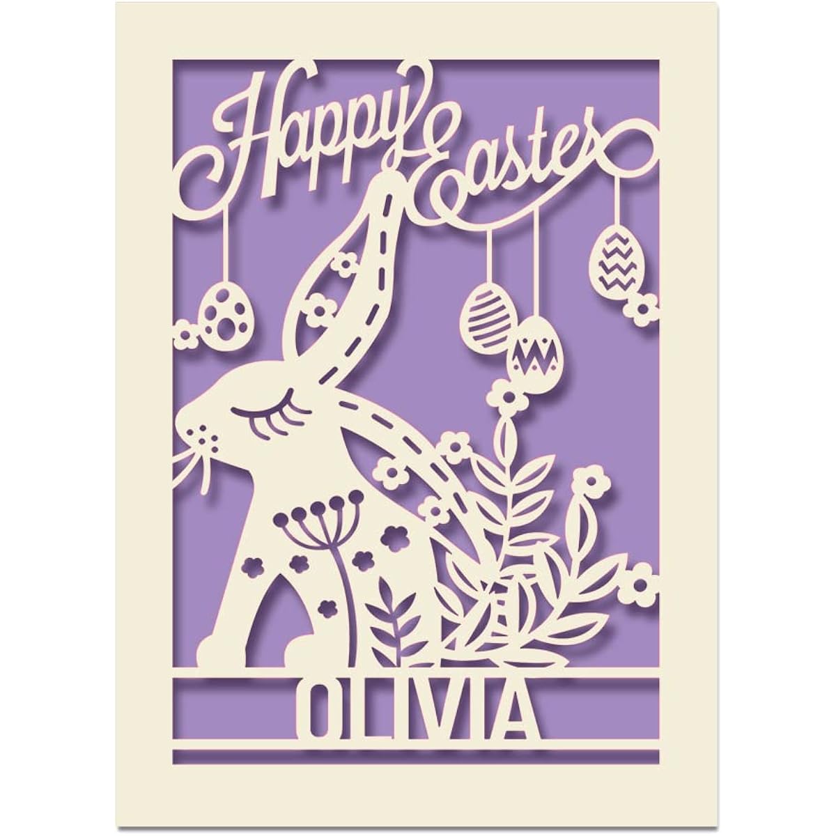 Personalized Easter Cards Her Him Custom Happy Easter Daughter Granddaughter Grandson Easter Gifts for Women Her Him Custom Bunny Card with Envelope