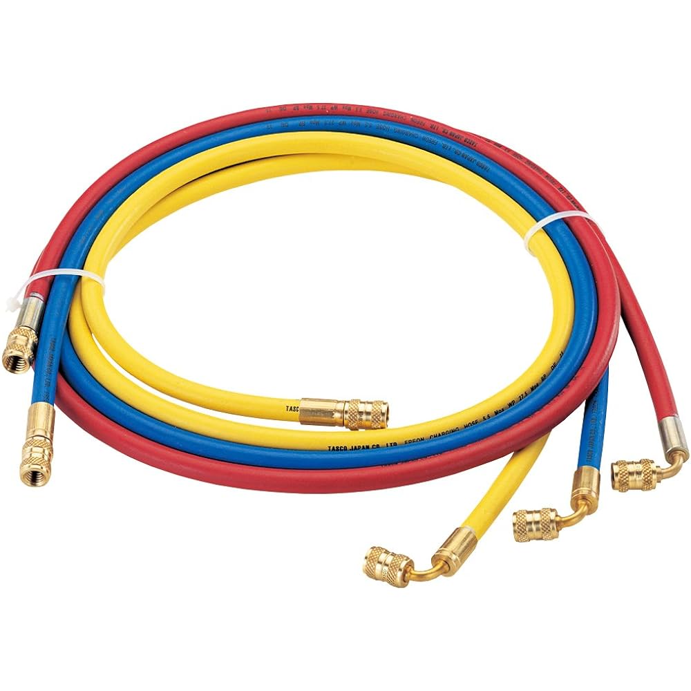 Ichinen TASCO TA137HB Charge Hose Set (R134a) 150cm 60° on one side