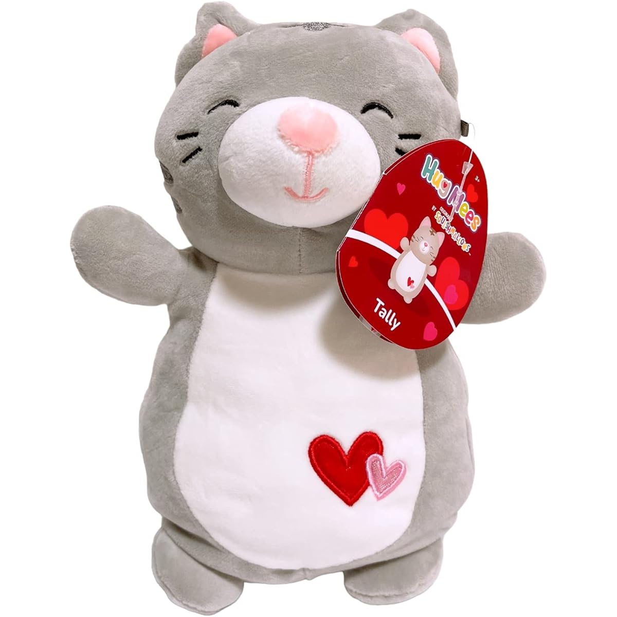 Squishmallow Valentine Squad 10" HugMees Plush Doll Toy (10" Grey Cat)